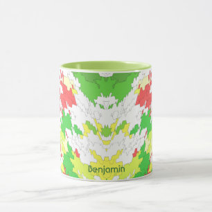 Caneca BENJAMIN ~ NATAL Verde Amarelo Verde Branco