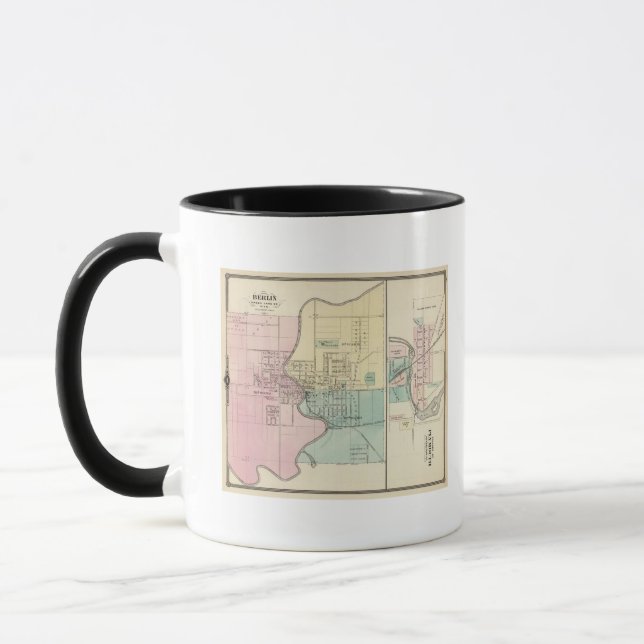 Caneca Berlim e Vila de Plymouth (Esquerda)