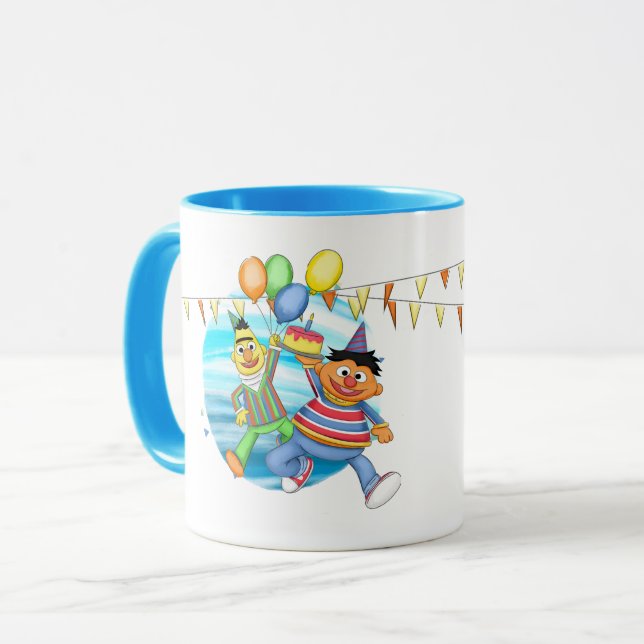 Caneca Bert e Ernie Birthday Balloons (Frente Esquerda)