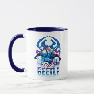 Caneca Besouro Azul Retrowave City Sunset