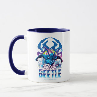 Caneca Besouro Azul Retrowave City Sunset