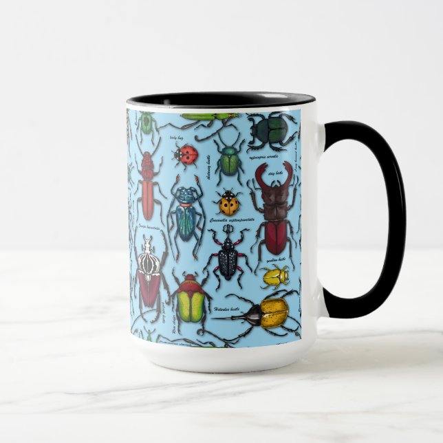 Caneca Besouros em azul (Direita)