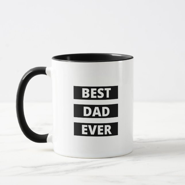 Caneca 'Best Dad Ever' Black and White Birthday Gift  (Esquerda)
