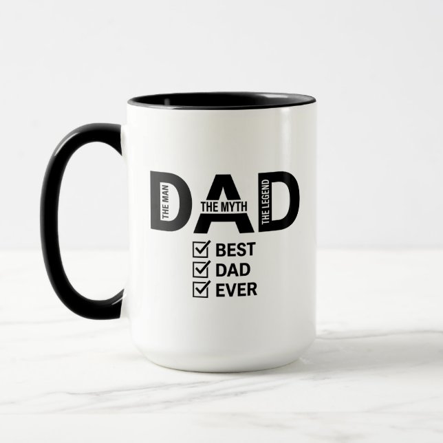 Caneca Best Dad Ever Funny Fathers Day Coffee Mug (Esquerda)