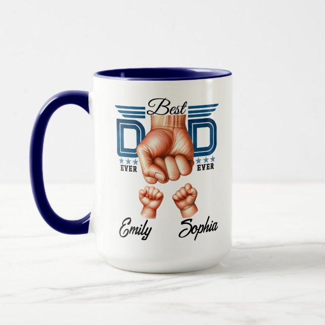 Caneca Best Dad Ever Personalized | Custom Father’s Day (Esquerda)