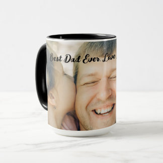 Caneca Best Dad Ever Personalized Cute Photo Kids Names 