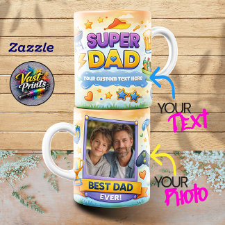 Caneca Best Dad Ever Photo Collage Mugs