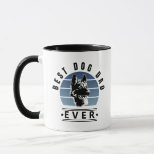 Caneca Best Dog Dad Ever Retro Sunset