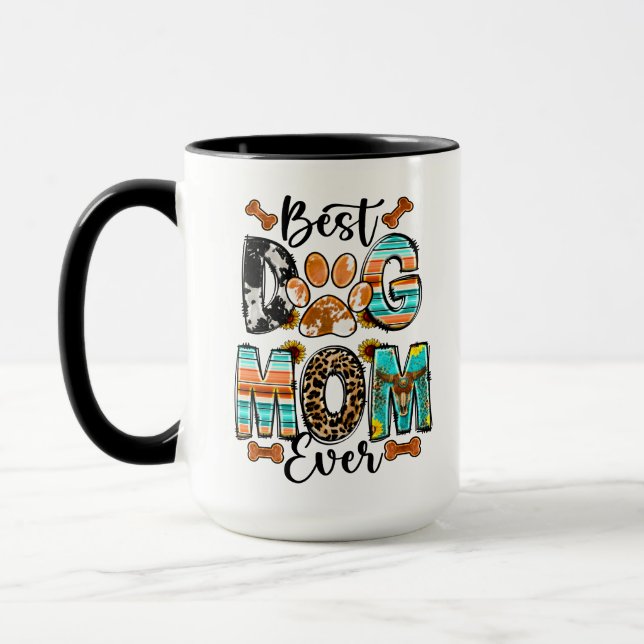 Caneca Best Dog Mom Ever Mug | Cute Mother’s Day (Esquerda)