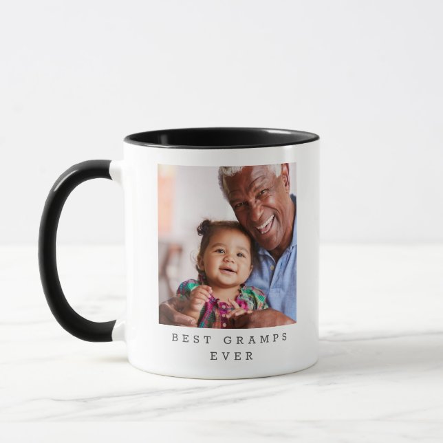 Caneca Best Gramps Ever 2 Photo Personalized Grandfather (Esquerda)