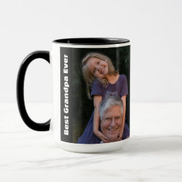 Caneca Best Grandpa Ever 2Photo Collage Minimalist