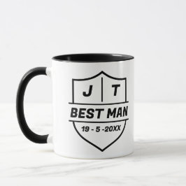 Caneca Best Man Custom Initials and Date