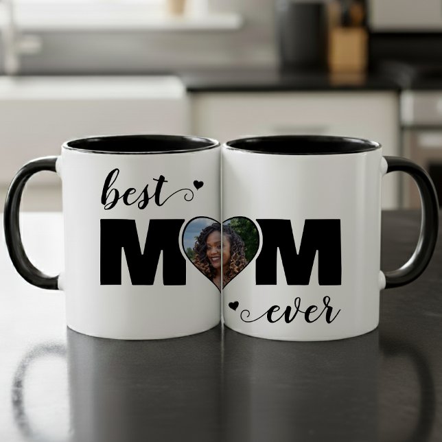 Caneca Best Mom Ever Heart Photo Mother's Day (Best Mom Ever Heart Photo Mother's Day Mug
)