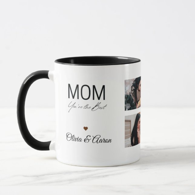 Caneca Best Mom Photo Collage Mug (Esquerda)