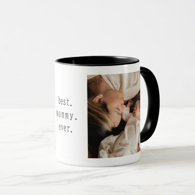Caneca Best Mommy Ever Mug With Two Photos (Frente Esquerda)