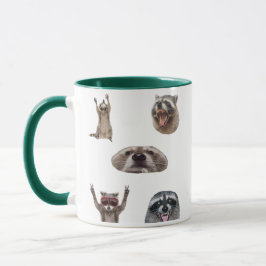 Caneca Best Raccoon Meme Compilation Funny Meme Set Mug