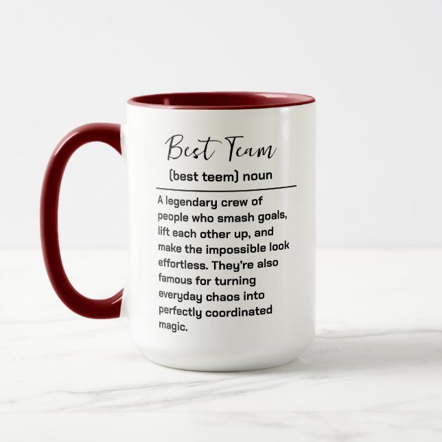 Caneca Best Team Ever | Fun Modern Team Appreciation (Esquerda)