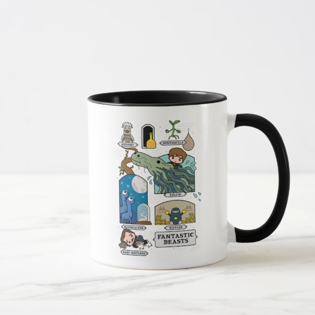 Caneca Bestas De Cartoons Em Habitats (Direita)