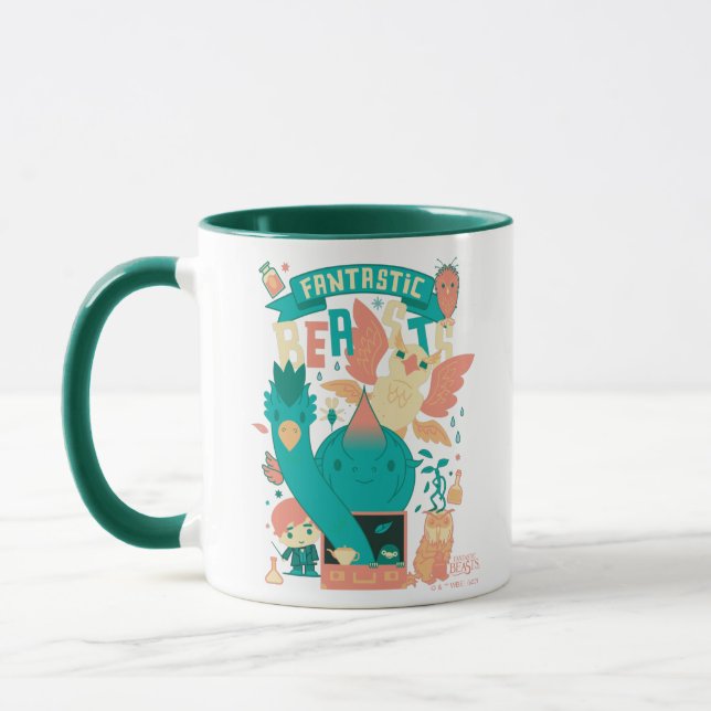 Caneca Bestas Fantásticas De Cartoon Com Newt Scamander (Esquerda)