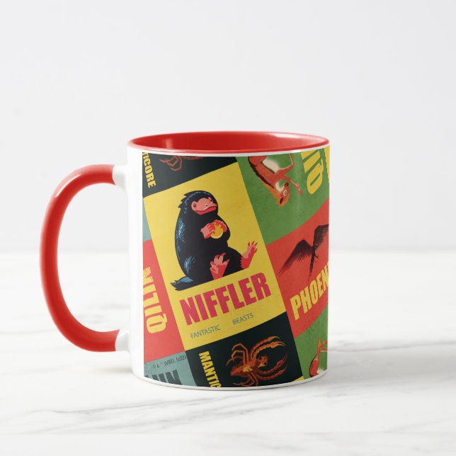 Caneca Bestas Fantásticas Padrão de Vintage (Esquerda)