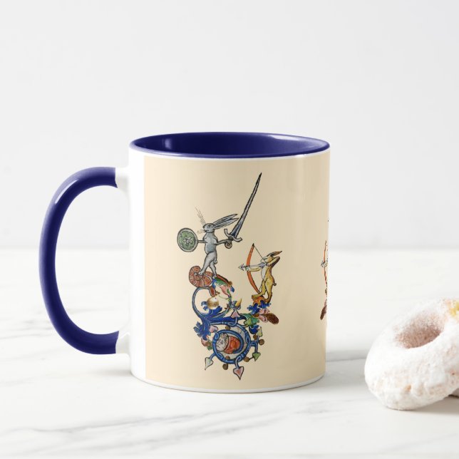 Caneca BESTIÁRIO MÉDIO ESTRANHO,Coelhos assassinos com es (Com Donut)