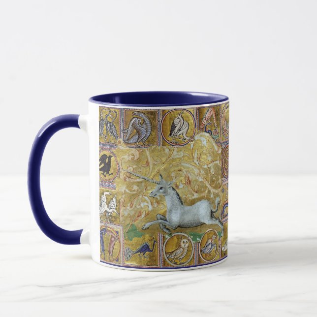 CANECA BESTIÁRIO MÉDIO ESTRANHO,CORNO UNICORN,ANIMAIS FLO (Esquerda)