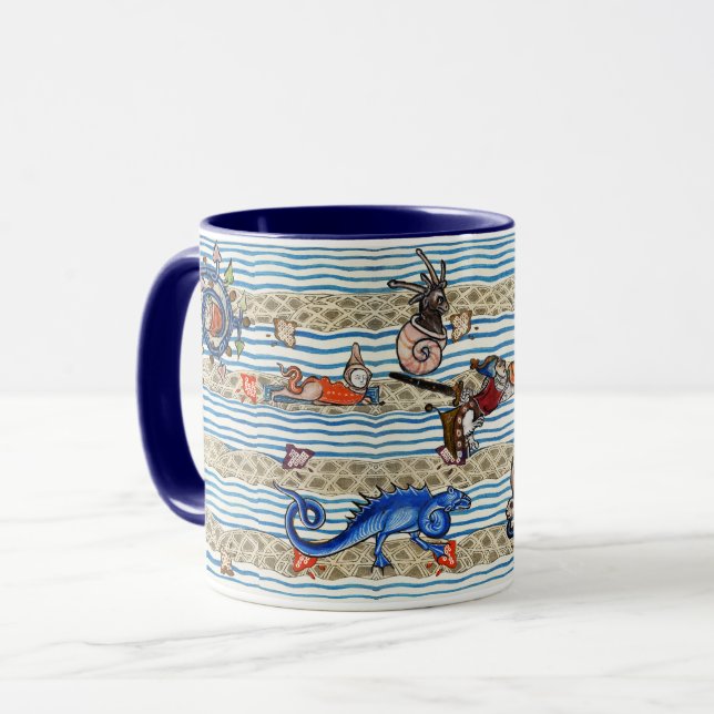 CANECA BESTIÁRIO MÉDIO, O MAR MONSTRA ANIMAIS FANTASMAS (Frente Esquerda)