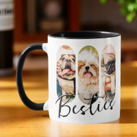 Besties Pet Simple Modern Reproduzir Três Fotos