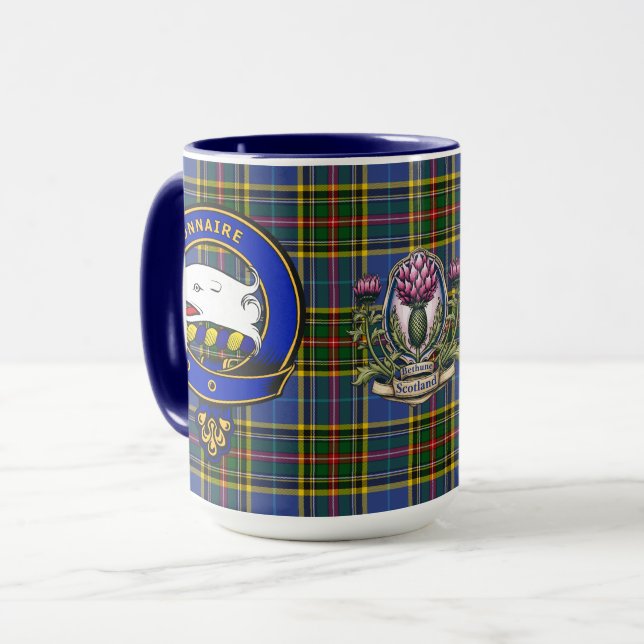 Caneca Bethune Clan Crachá & Tartan (Frente Esquerda)