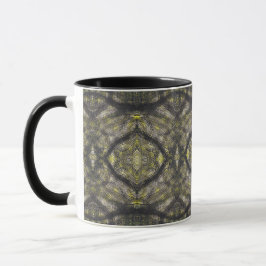 Caneca Betwixt Abstract Dark Yellow Black Watercolor Art