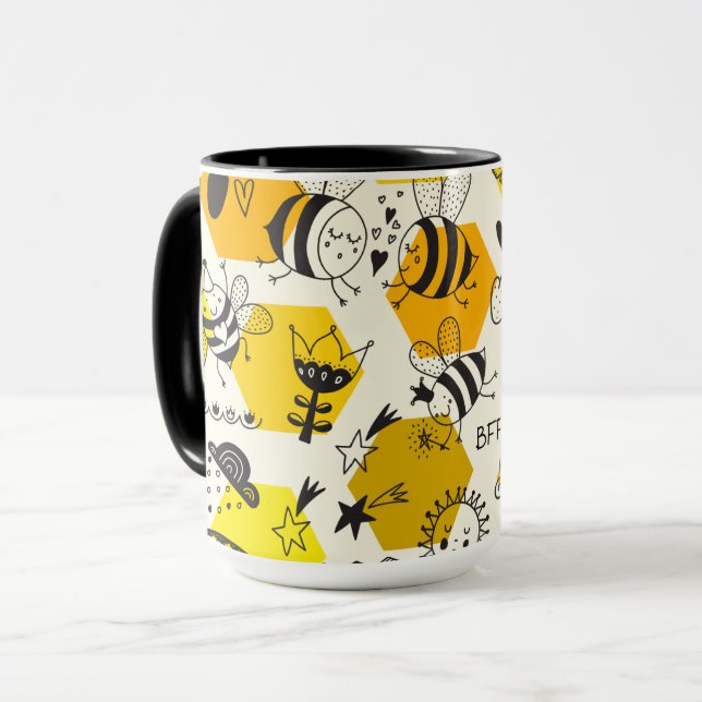 Caneca BFF Queen Bee Presente Para Besties Salvar As Abel (Frente Esquerda)