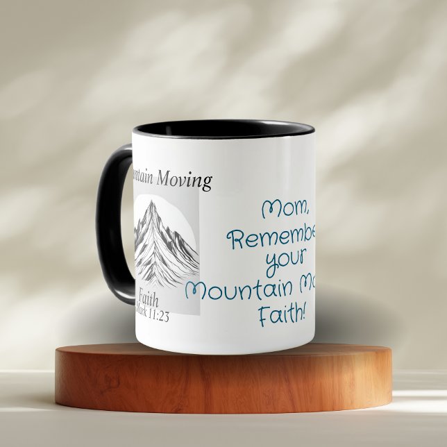 Caneca  Bible Verse Mountain Moving Faith Personalize (Add a Few Encouraging words to this Design!)