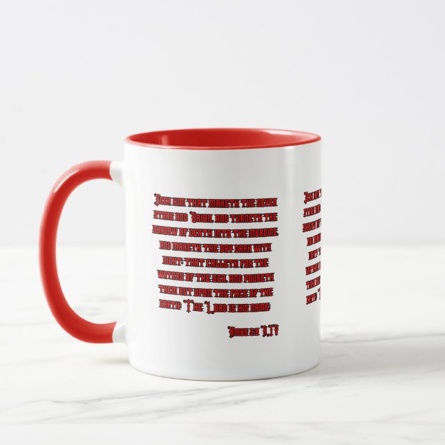 Caneca Bíblia Amos 5:8 KJV Verso Dois Tons (Esquerda)
