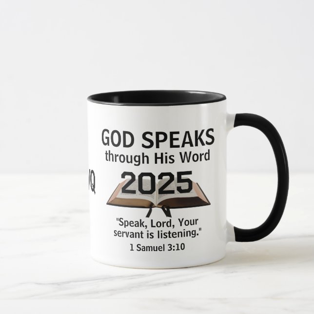 Caneca Bíblia de Palavra de Deus 2025 QUALQUER ANO, Monog (Direita)