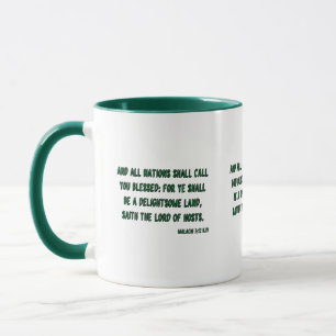 Caneca Bíblia Malachi 3:12 KJV Verso Mug De Dois Tons