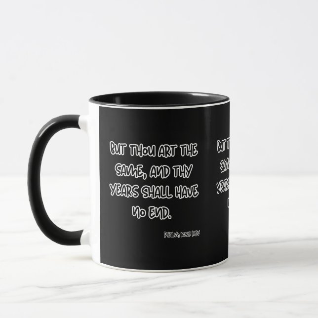 Caneca Bíblia Psalm 102:27 KJV Verso Dois Tons (Esquerda)