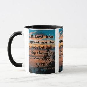 Caneca Bíblia Psalm 92:5 KJV Verso Pic Dois Tons