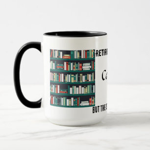 Caneca Bibliotecário aposentado - mas a história ainda nã
