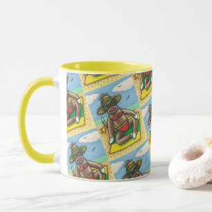 CANECA BICHETE VERMELHO DE MACACO, NA PRAIA DE CARTOON, 