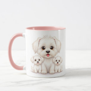 Caneca Bichon Maltês Family Mug - Presente Adorável para 