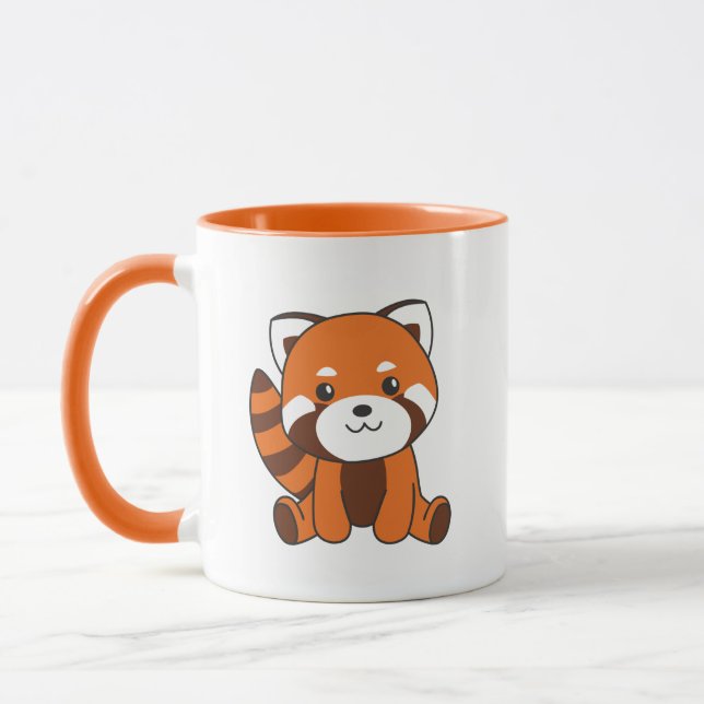 Caneca Bichos De Panda Vermelha Para Crianças Kawaii (Esquerda)