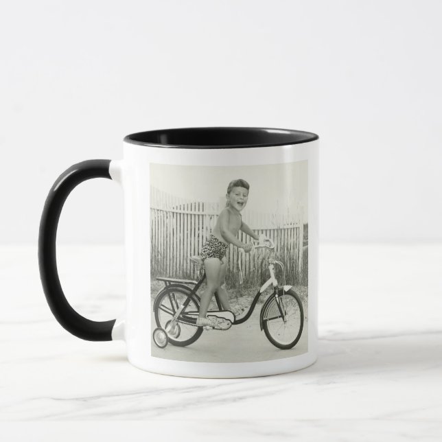 Caneca Bicicleta da equitação da menina (Esquerda)
