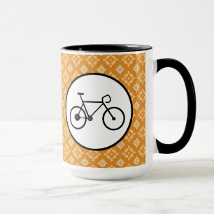 Caneca Bicicleta Fixa de Bike Fixa no Padrão Laranja