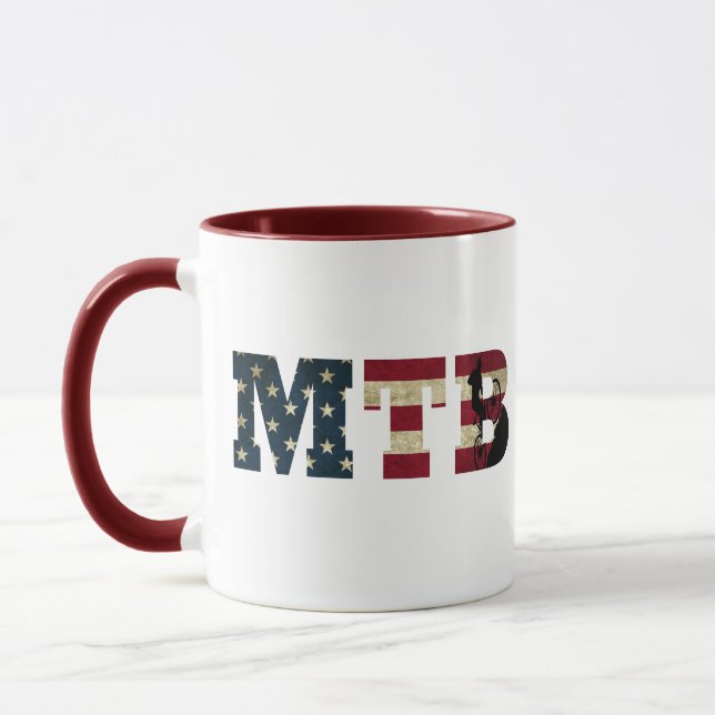 Caneca Bicicleta Patriótica Vintage Americana Mtb (Esquerda)