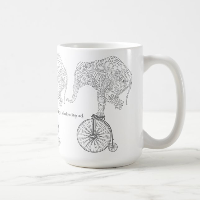Caneca Bicicleta Penny Farthing de Equilíbrio de Elefante (Direita)