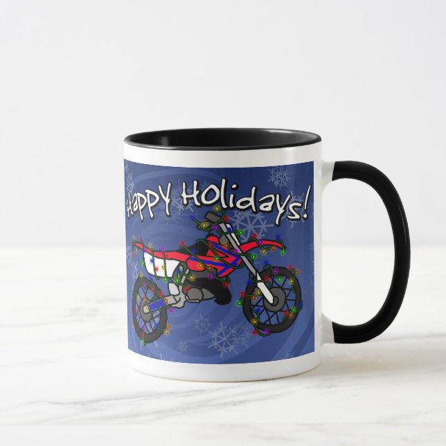 Caneca Bicicleta vermelha da sujeira do Natal (Direita)
