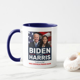 Caneca Biden Harris 2020 Truth sobre Lies Photo Two-Tone