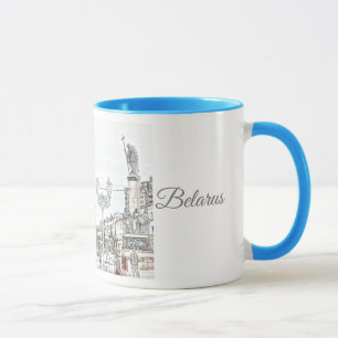 Caneca Bielorrússia Б е л а у р с ь Brest Cityscape Sketc