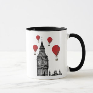 Caneca Big Ben e Red Hot Air Balloons
