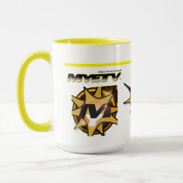 Caneca Big Combo Mug 400gr. (Branco e Amarelo)